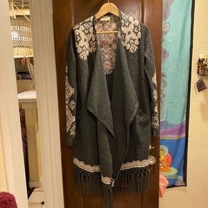 Odd Molly Gray and Cream Cardigan